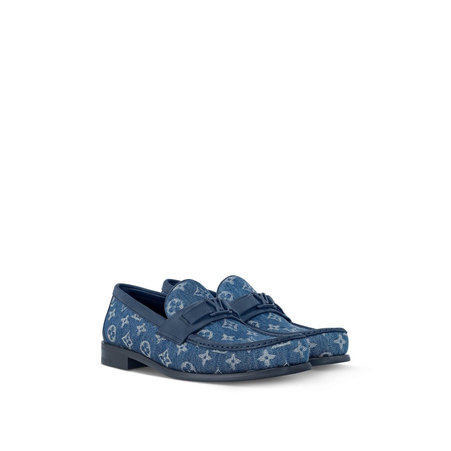 Men Louis Vuitton Loafers And Moccasins | Major Loafer Blue