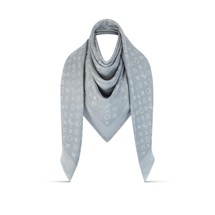 Women Louis Vuitton Shawls And Stoles | Monogram Classic Shawl Grey Mouse