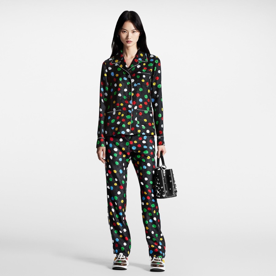 Women Louis Vuitton Pants | Lv X Yk Painted Dots Pajama Pants