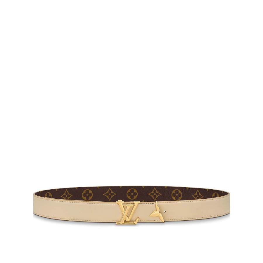 Women Louis Vuitton Belts | Pretty Lv 30Mm Reversible Belt Beige