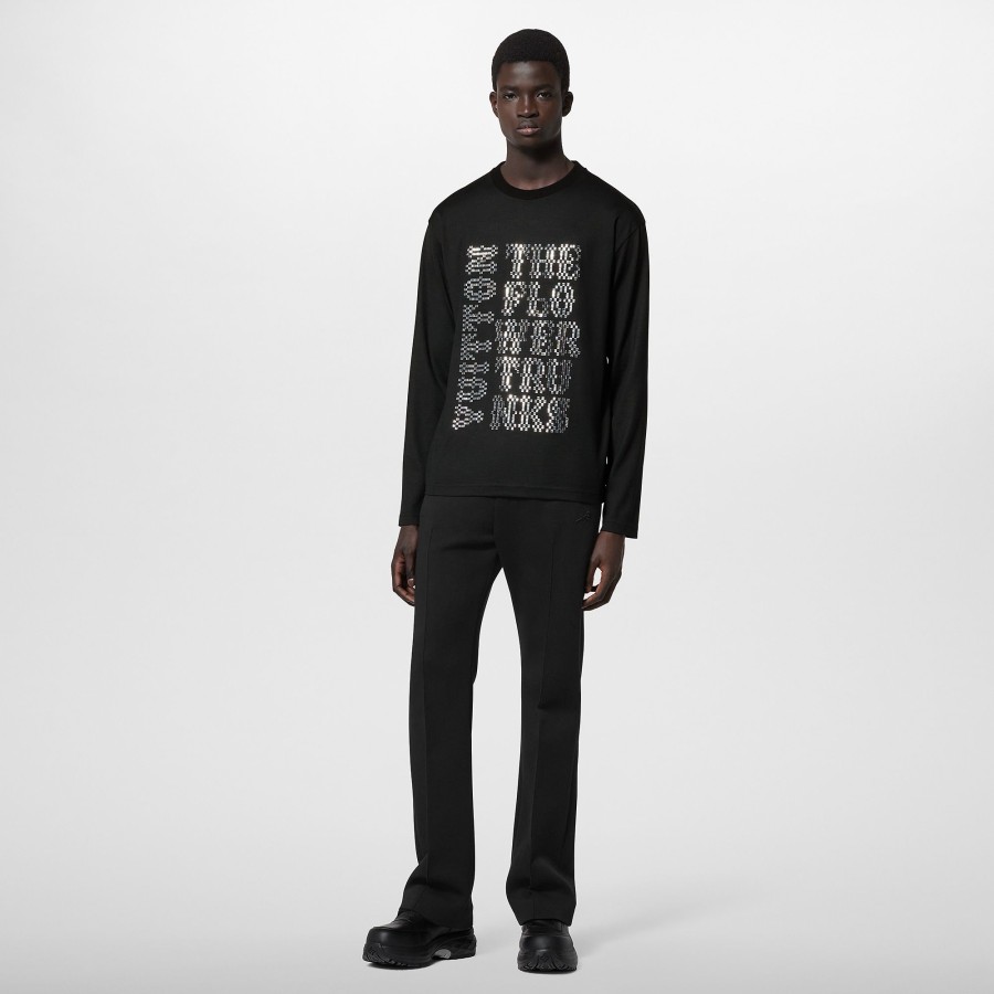 Men Louis Vuitton T-Shirts And Polos | Embellished Long-Sleeved Wool T-Shirt