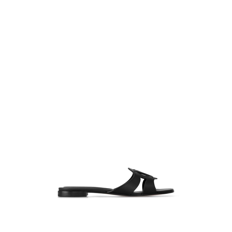 Women Louis Vuitton Mules And Slides | Lv Isola Flat Mule Black