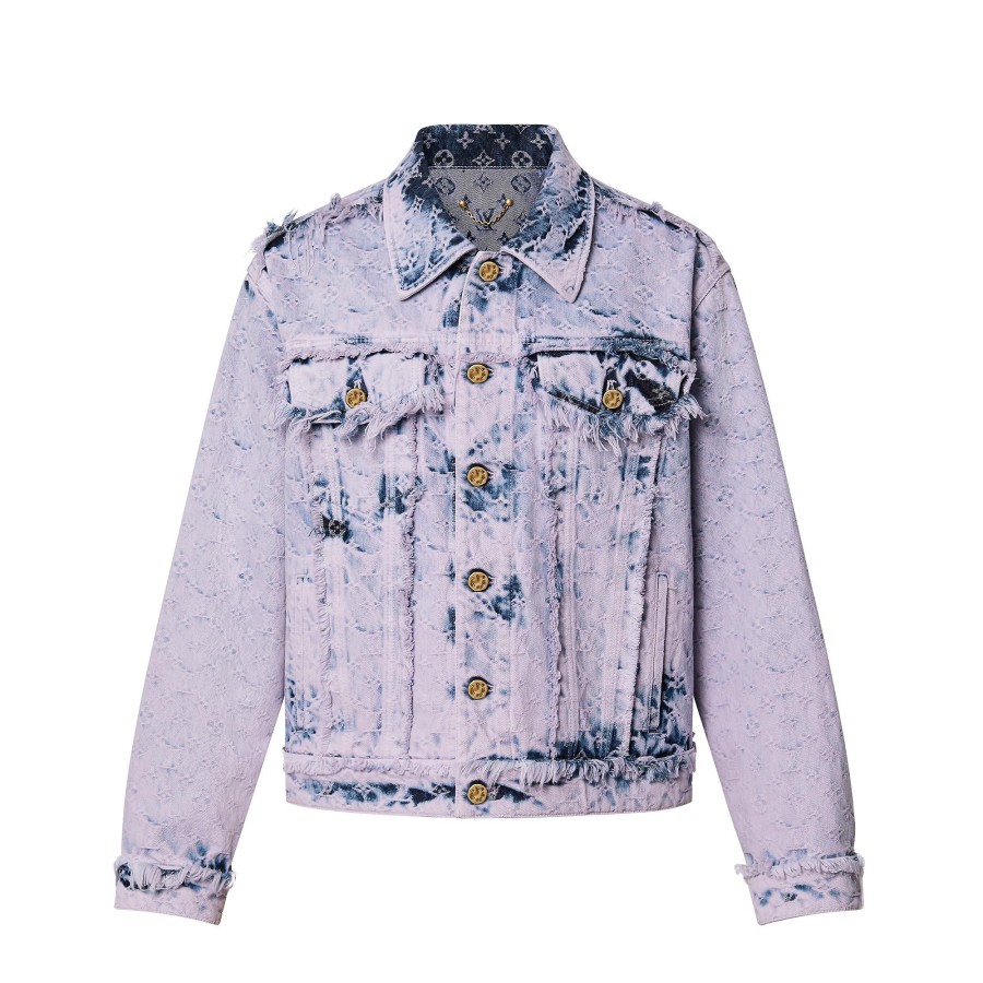 Men Louis Vuitton Coats And Outerwear | Fringed Monogram Boyhood Denim Jacket