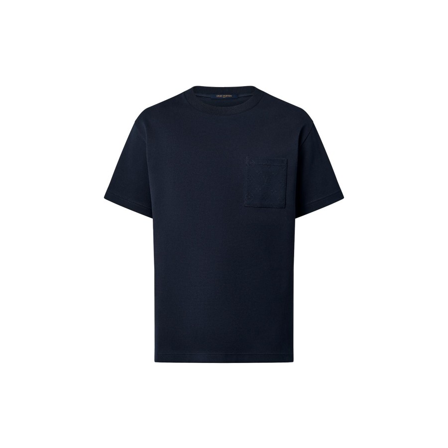 Men Louis Vuitton T-Shirts And Polos | Pique Cotton T-Shirt Blueberry