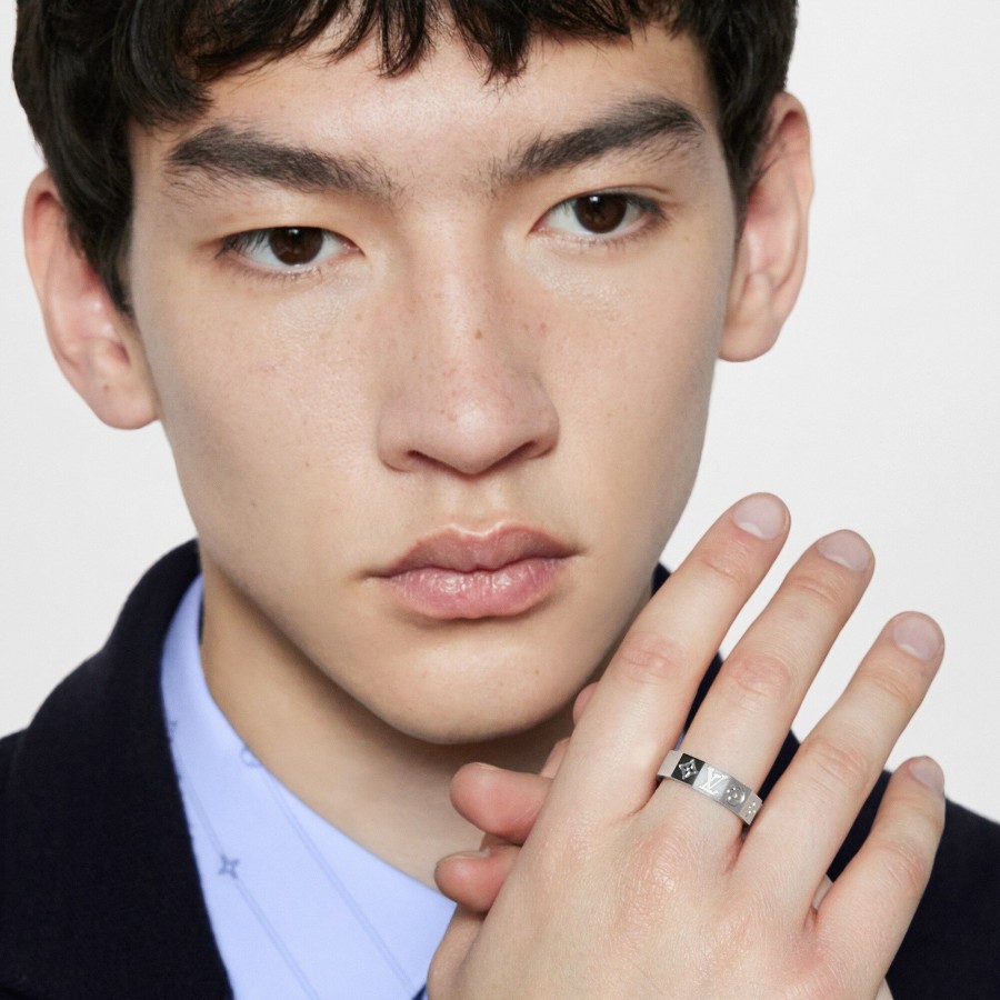 Men Louis Vuitton Rings And Earrings | Mng Cubes Ring