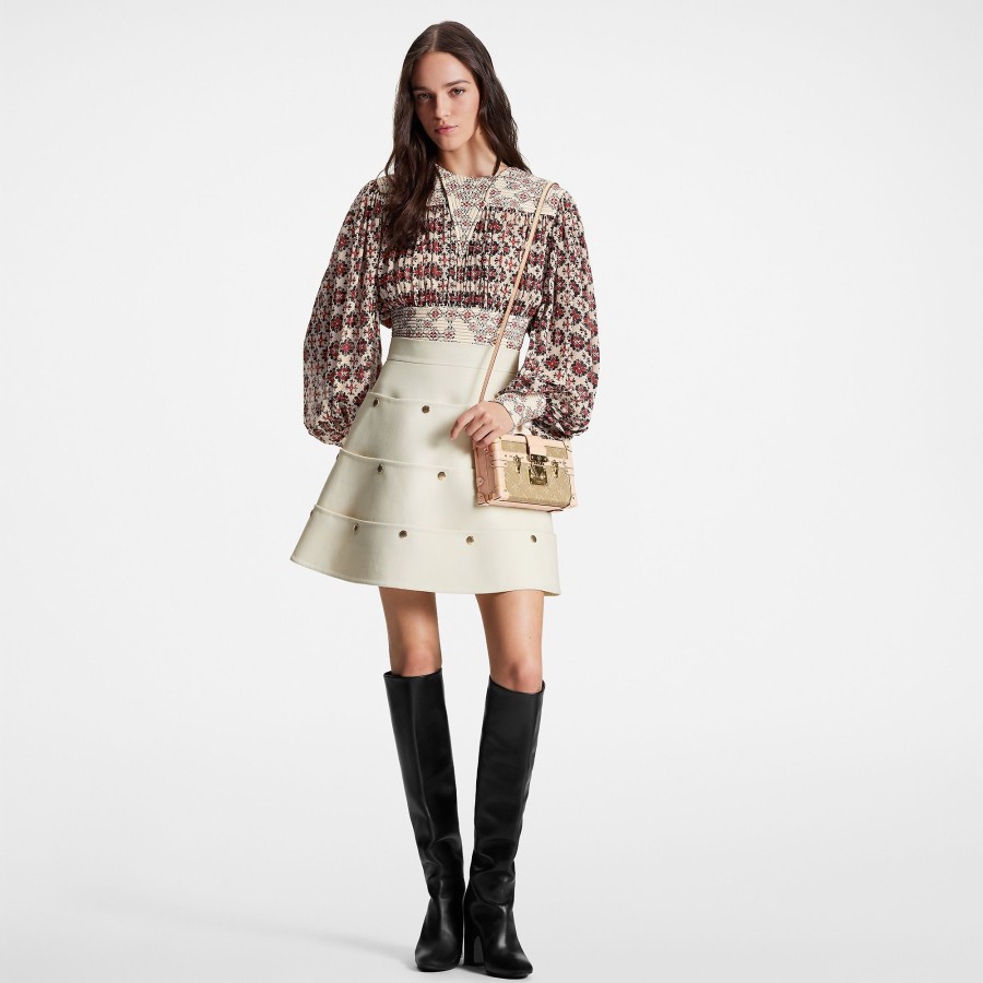 Women Louis Vuitton Skirts And Shorts | Tiered Snap Button Skirt