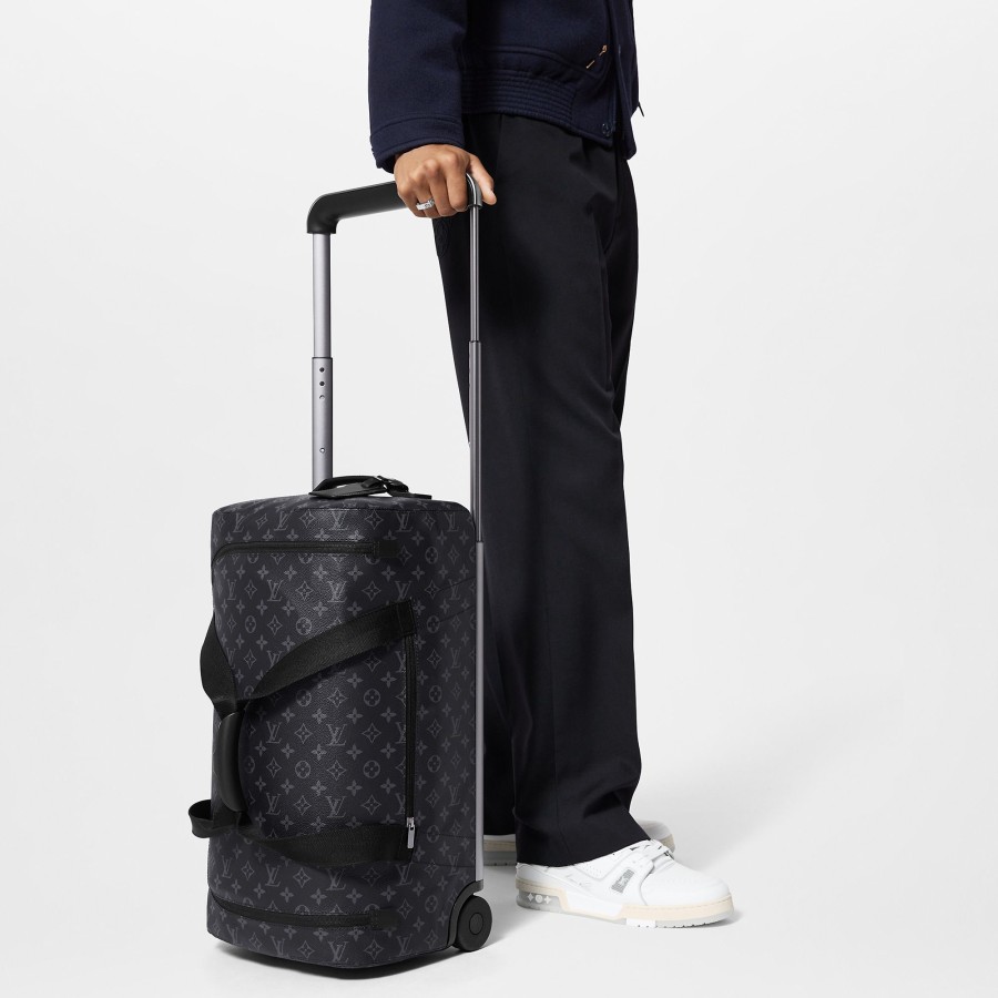 Men Louis Vuitton Rolling Luggage | Horizon Soft Duffle 55