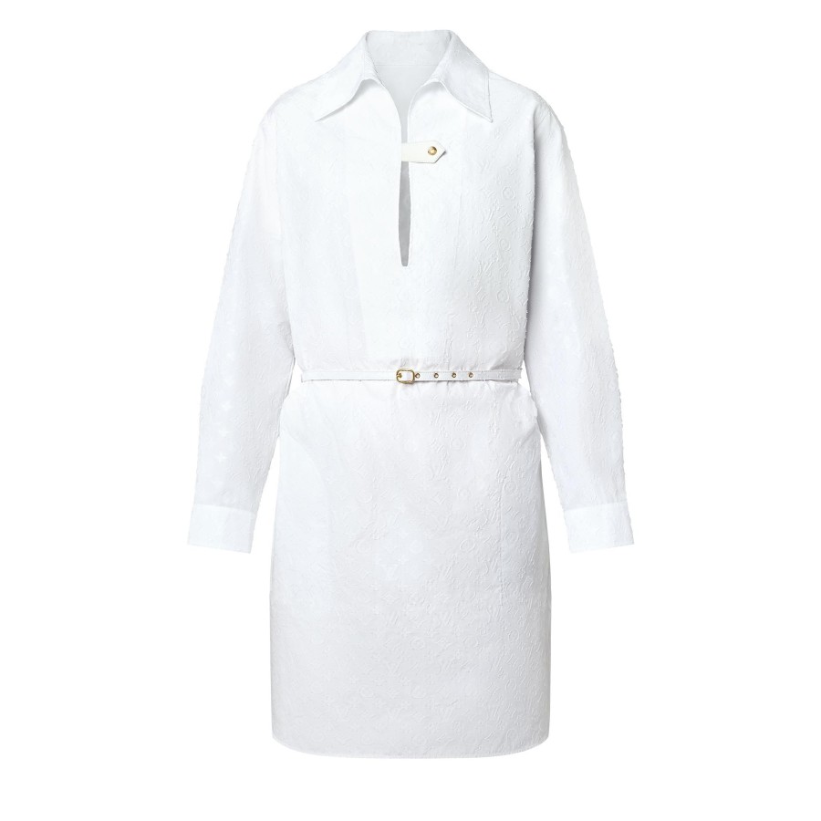 Women Louis Vuitton Dresses | Monogram Relief Shirt Dress