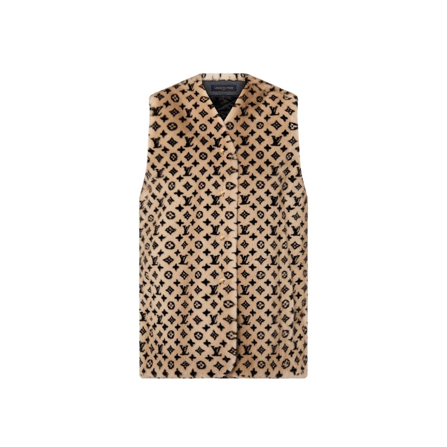 Women Louis Vuitton Coats And Jackets | Sleeveless Monogram Mink Jacket