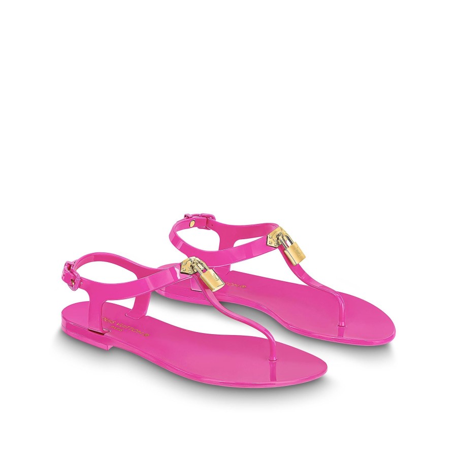 Women Louis Vuitton Sandals And Espadrilles | Bikini Flat Sandal Fuchsia