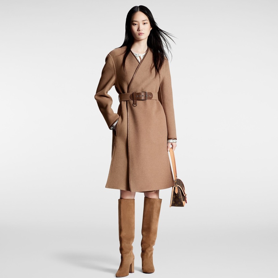 Women Louis Vuitton Coats And Jackets | Long Belted Wrap Coat