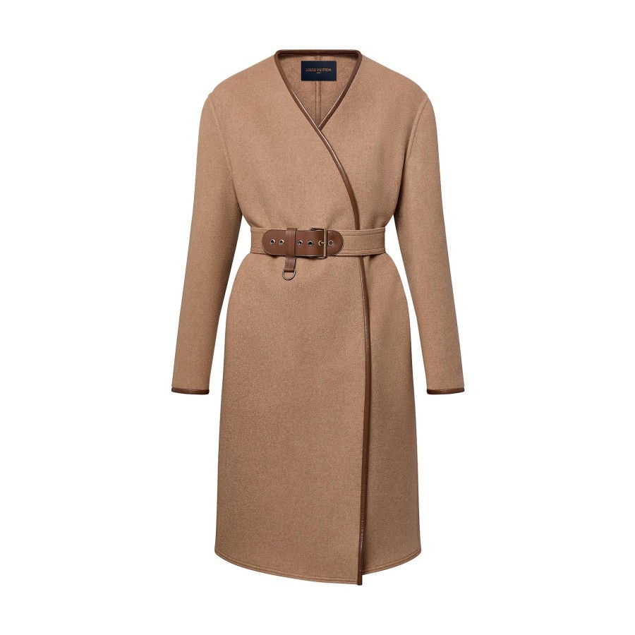 Women Louis Vuitton Coats And Jackets | Long Belted Wrap Coat