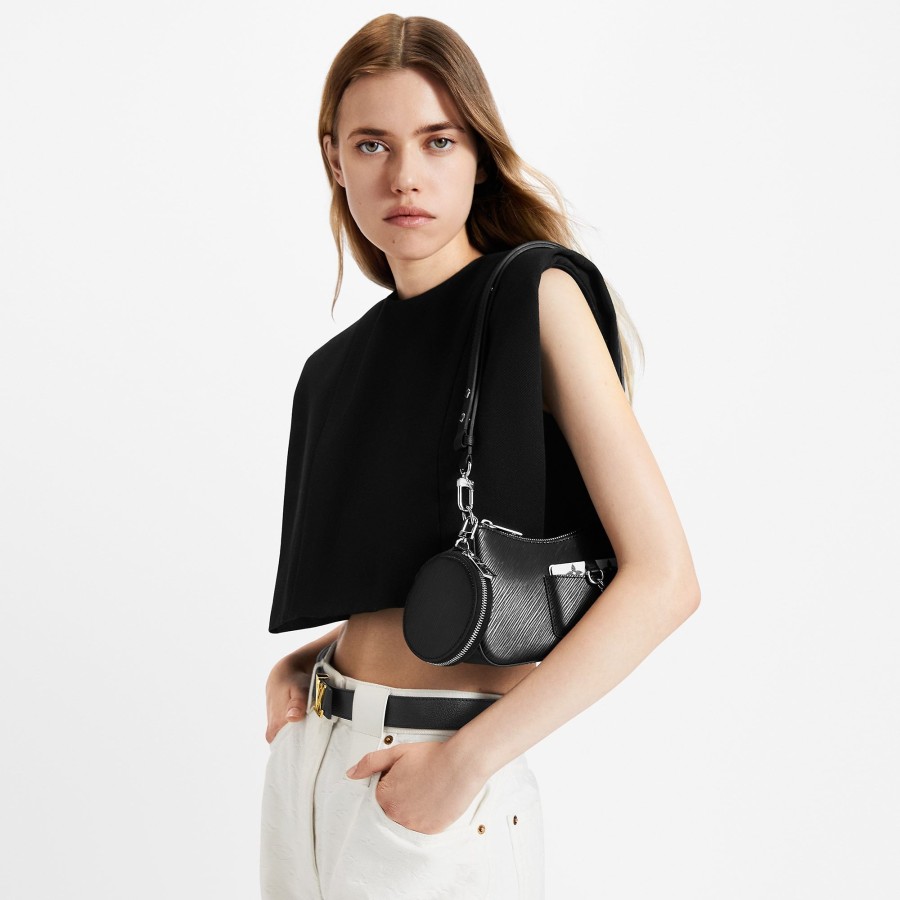 Women Louis Vuitton Leather Bags | Marellini Black