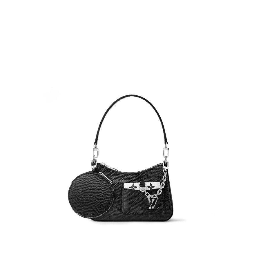 Women Louis Vuitton Leather Bags | Marellini Black