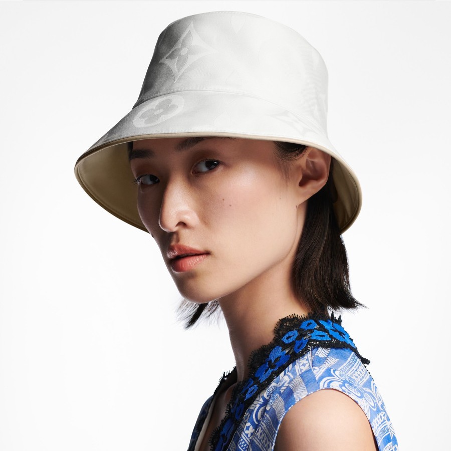 Women Louis Vuitton Hats And Gloves | Dailygram Bucket Hat White