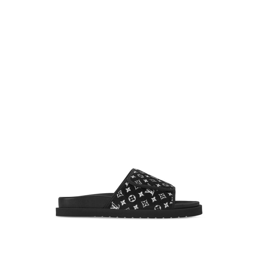 Men Louis Vuitton Sandals | Miami Mule Black