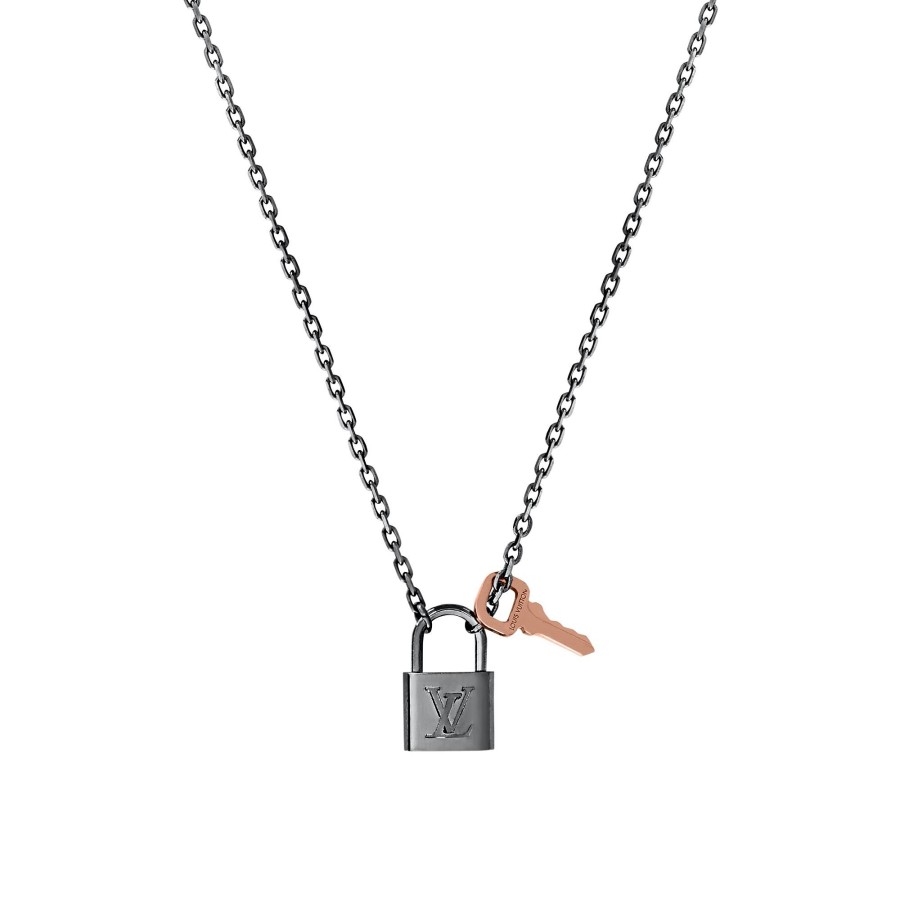 Men Louis Vuitton Necklaces And Pendants | Lv Padlock Pendant