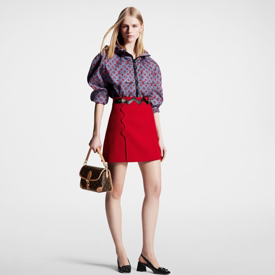 Women Louis Vuitton Skirts And Shorts | Scallop Detail A-Line Mini Skirt Bright Red