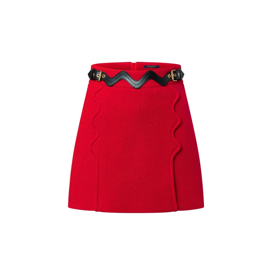 Women Louis Vuitton Skirts And Shorts | Scallop Detail A-Line Mini Skirt Bright Red