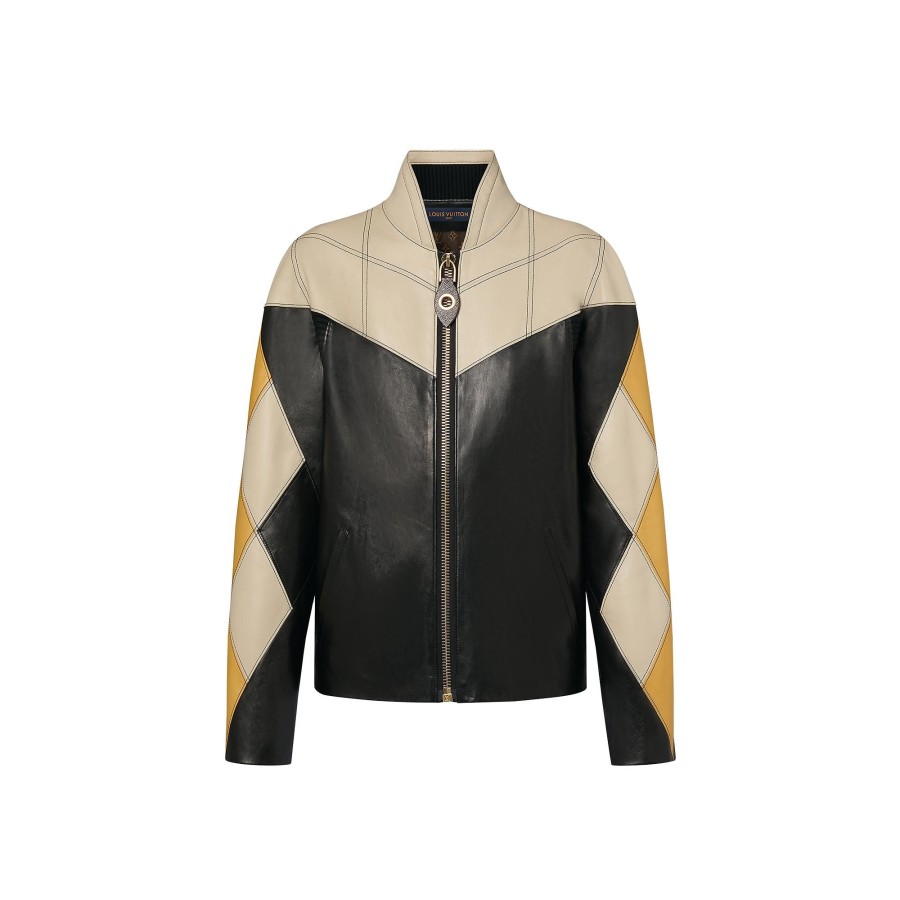 Women Louis Vuitton Coats And Jackets | Harlequin Sleeve Leather Jacket