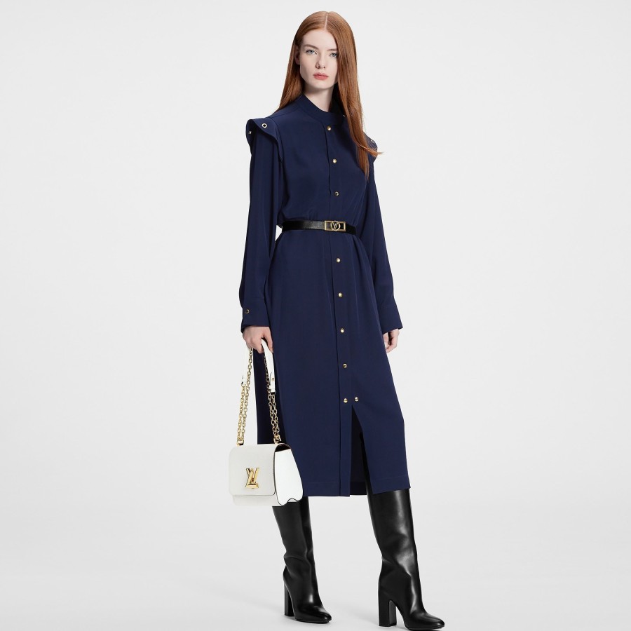 Women Louis Vuitton Dresses | Long-Sleeved Epaulette Shirt Dress