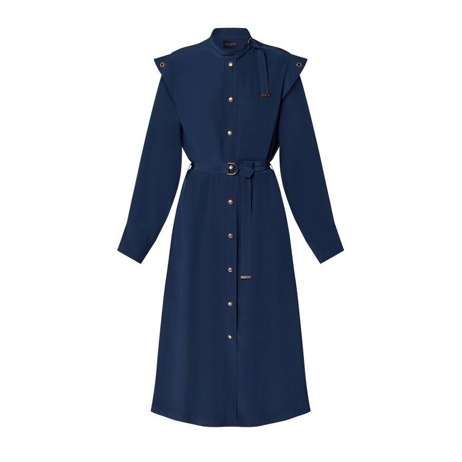 Women Louis Vuitton Dresses | Long-Sleeved Epaulette Shirt Dress