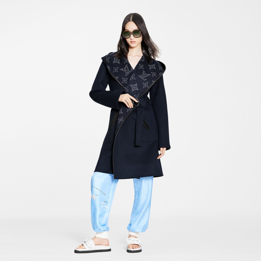 Women Louis Vuitton Coats And Jackets | Reversible Mahina Monogram Wrap Coat