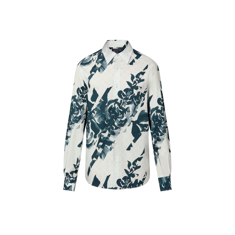 Men Louis Vuitton Shirts | Long-Sleeved Printed Cotton Shirt