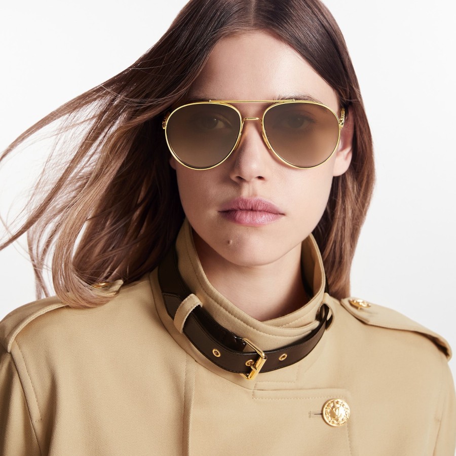 Women Louis Vuitton Sunglasses | My Lv Chain Pilot Sunglasses