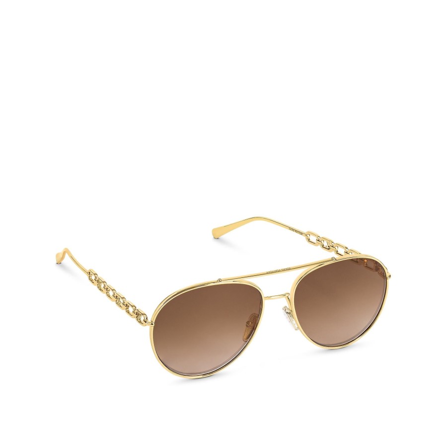 Women Louis Vuitton Sunglasses | My Lv Chain Pilot Sunglasses