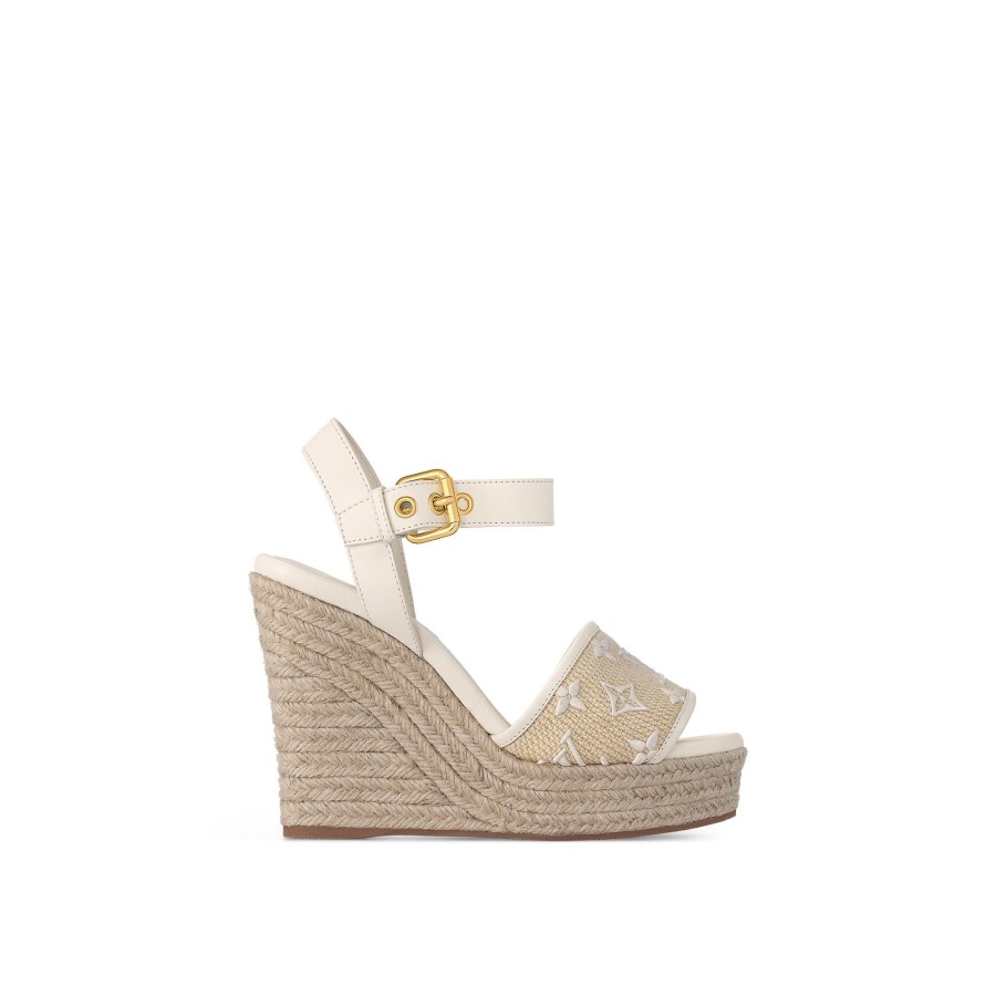 Women Louis Vuitton Sandals And Espadrilles | Starboard Wedge Sandal White