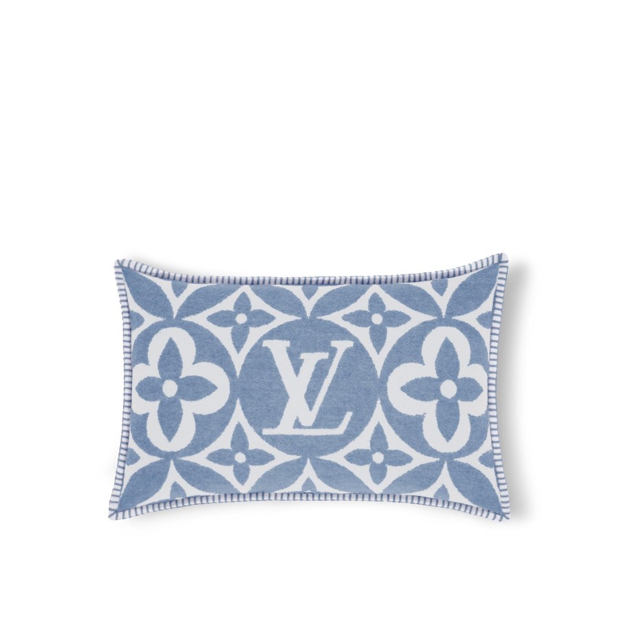 Women Louis Vuitton Home Textiles | Lv Medallion Cushion Blue