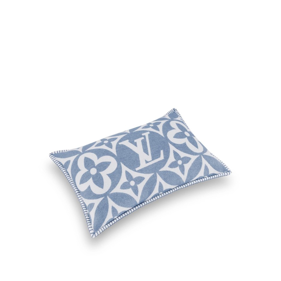 Women Louis Vuitton Home Textiles | Lv Medallion Cushion Blue