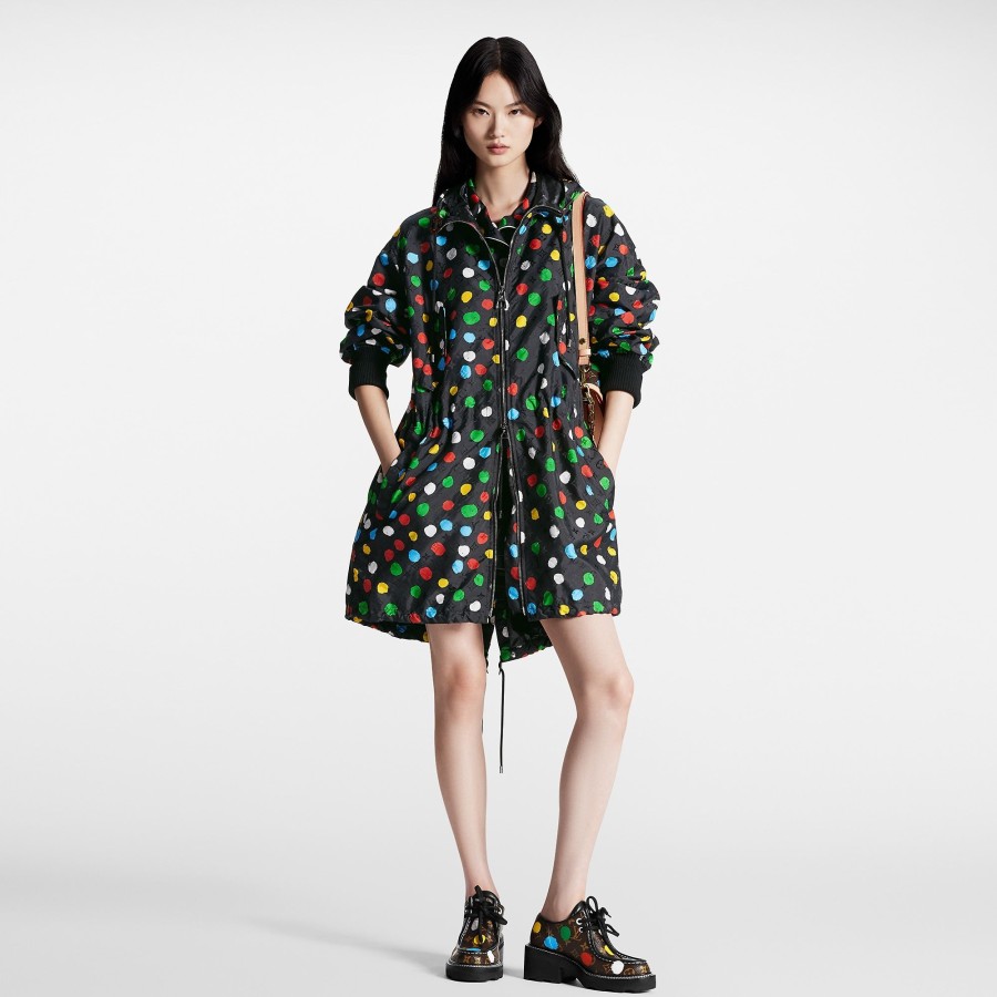 Women Louis Vuitton Coats And Jackets | Lv X Yk Painted Dots Long Parka