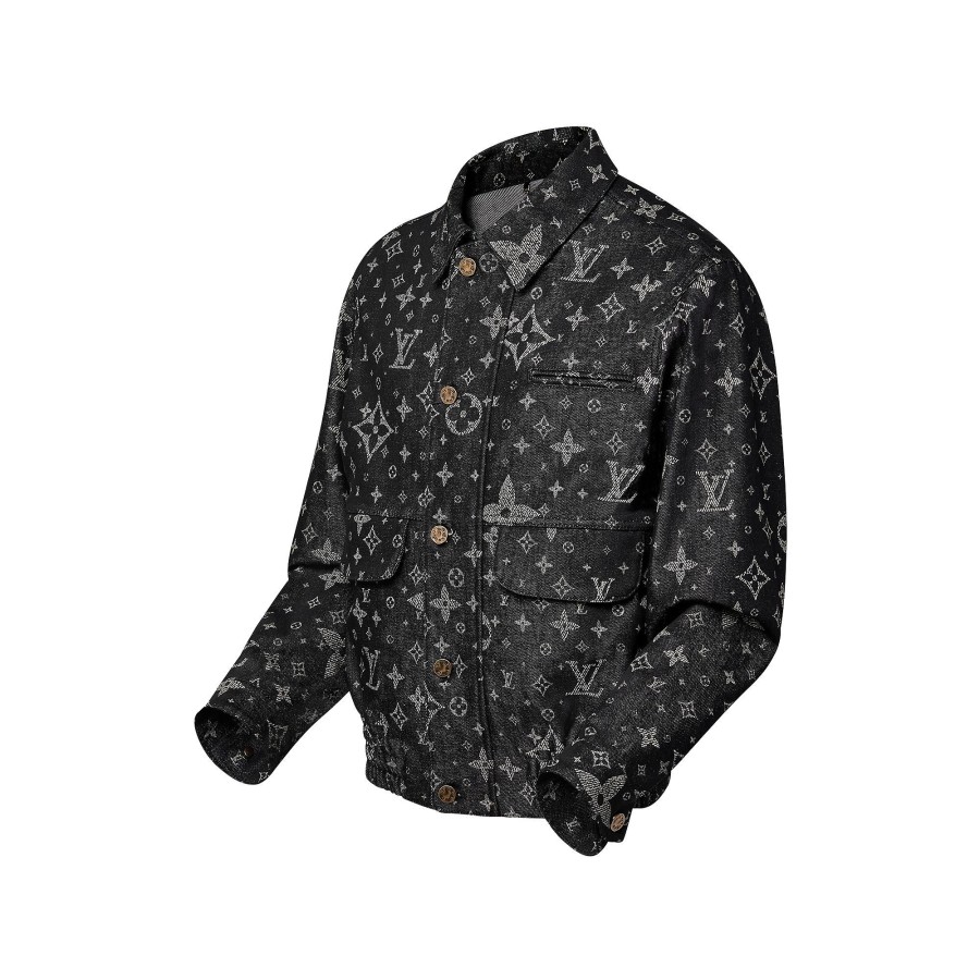 Men Louis Vuitton Coats And Outerwear | Monogram Printed Denim Jacket