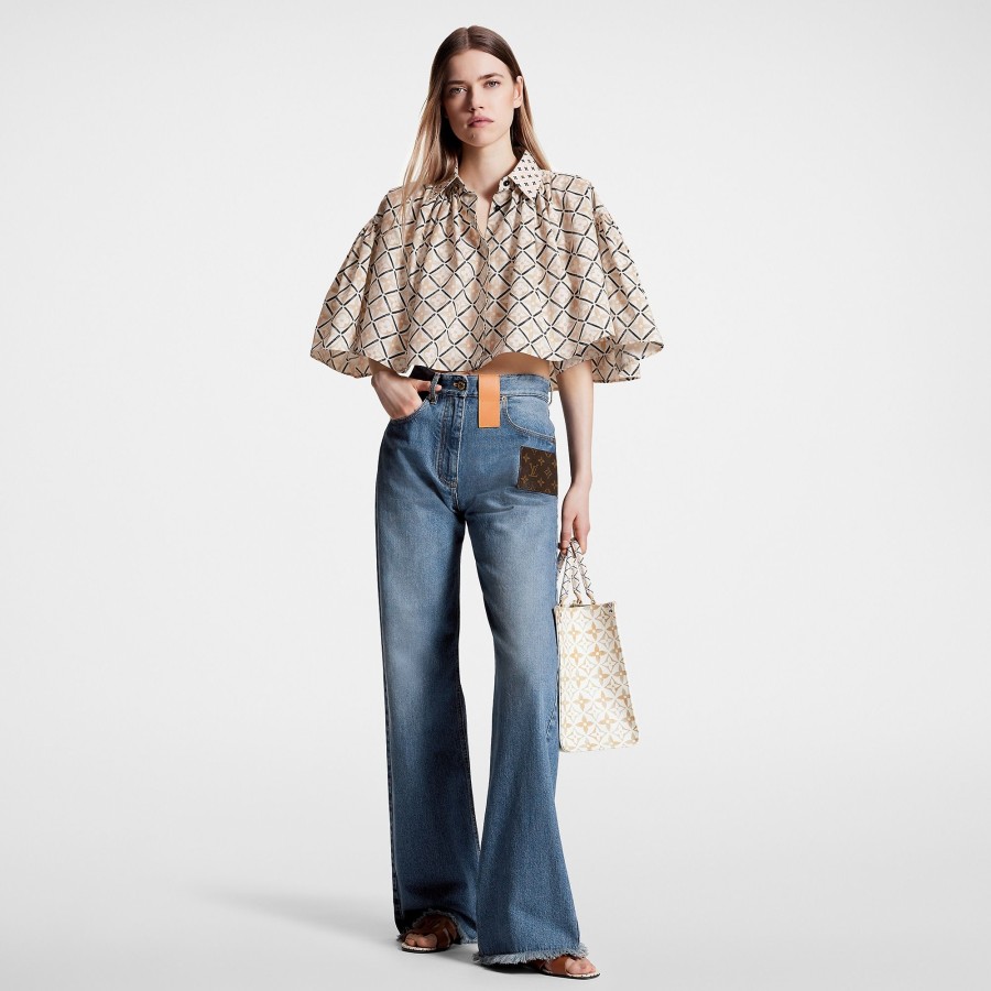 Women Louis Vuitton Tops | Monogram Tiles Cape Blouse