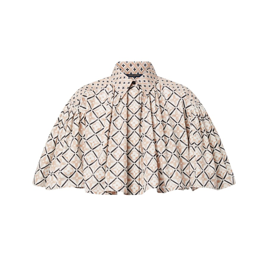 Women Louis Vuitton Tops | Monogram Tiles Cape Blouse