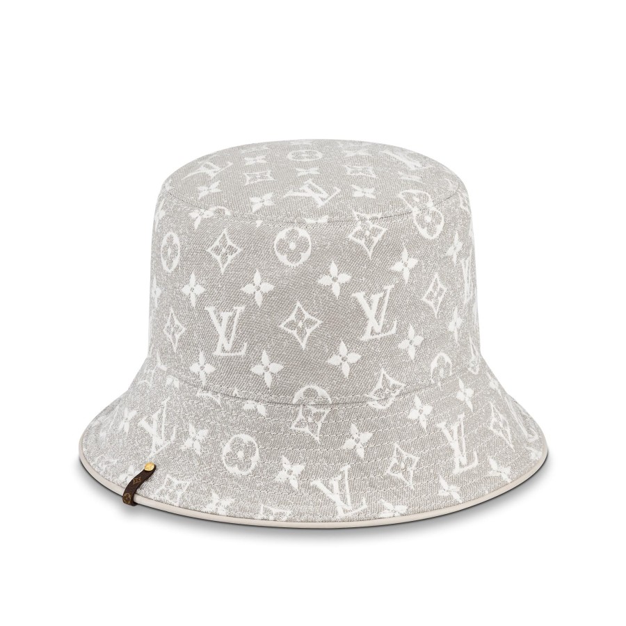 Women Louis Vuitton Hats And Gloves | Monogram Jacquard Denim Bucket Hat