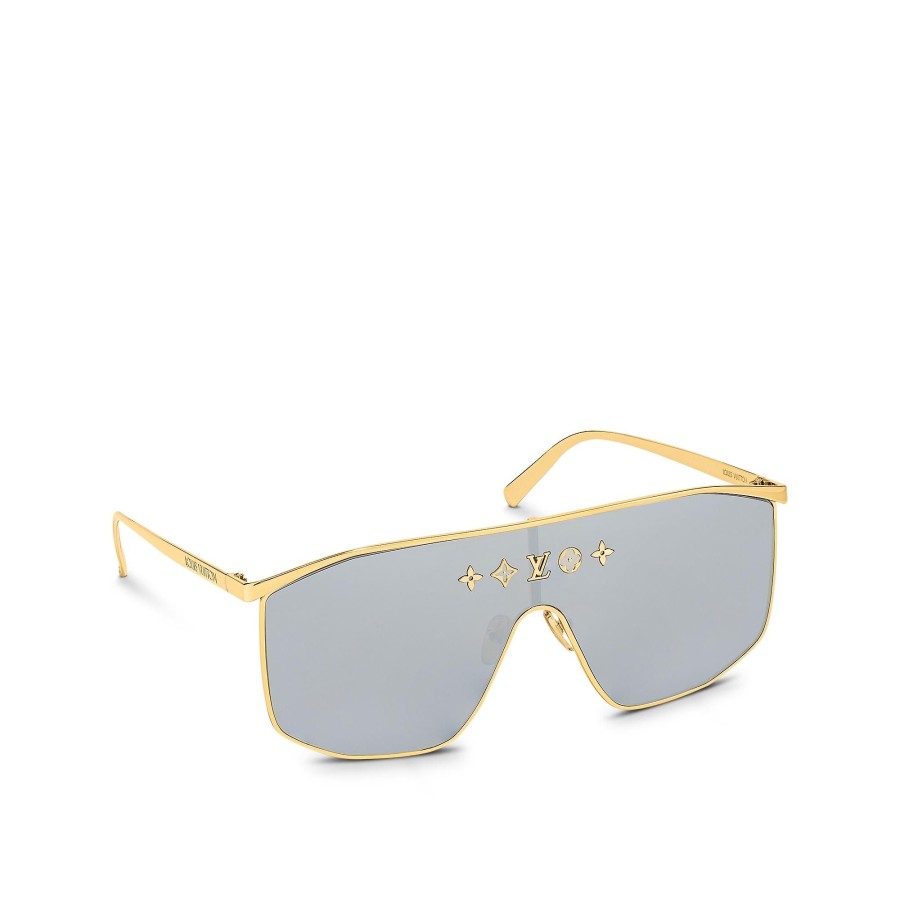 Women Louis Vuitton Sunglasses | Lv Golden Mask Sunglasses Silver Mirror