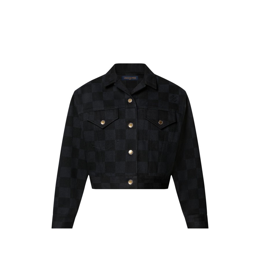 Women Louis Vuitton Coats And Jackets | Damier Graphite Denim Jacket