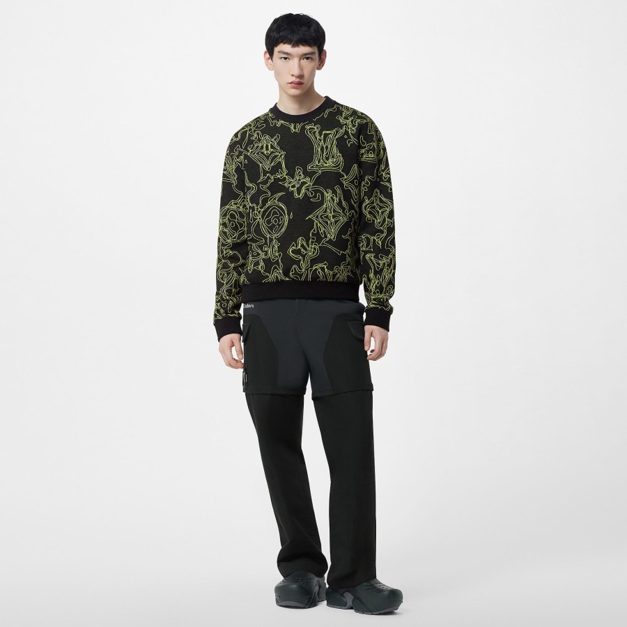 Men Louis Vuitton Knitwear And Sweatshirts | Monogram Cotton Crewneck