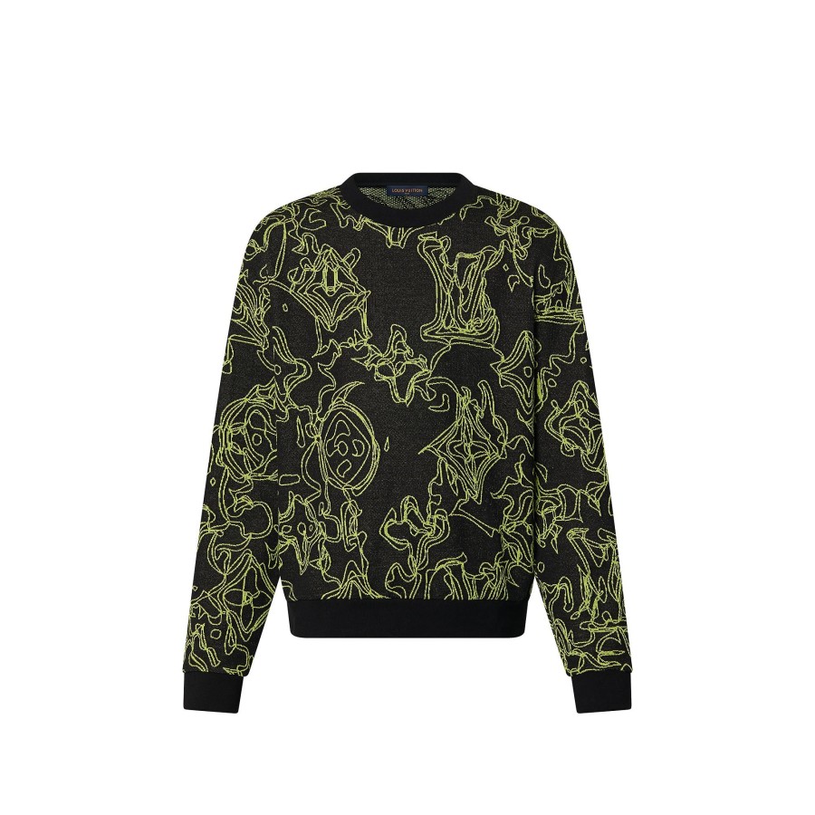 Men Louis Vuitton Knitwear And Sweatshirts | Monogram Cotton Crewneck