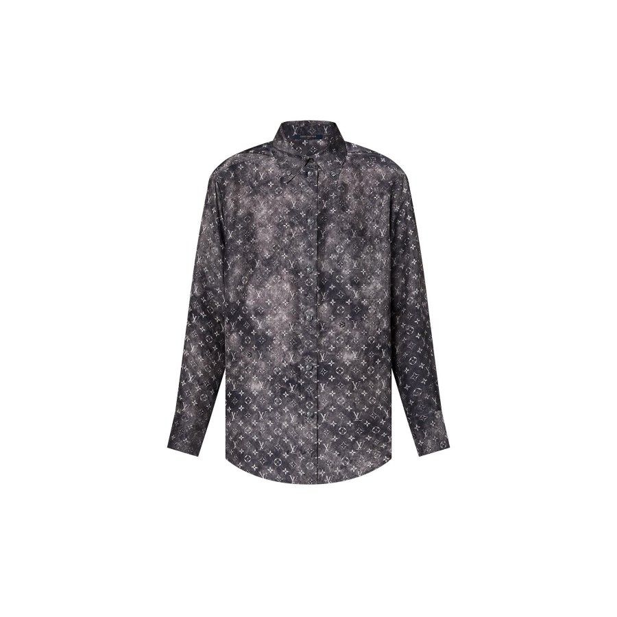 Women Louis Vuitton Tops | Monogram Cloud Shirt Dark Grey