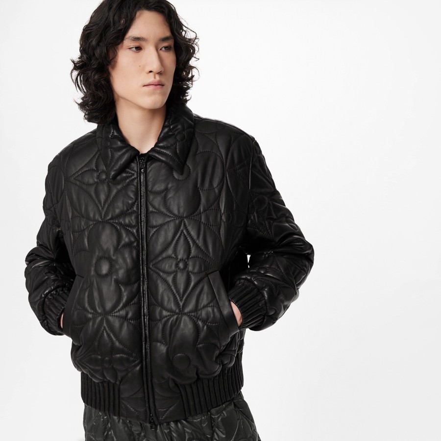 Men Louis Vuitton Coats And Outerwear | Lvse Flower Monogram Quilted Aviator