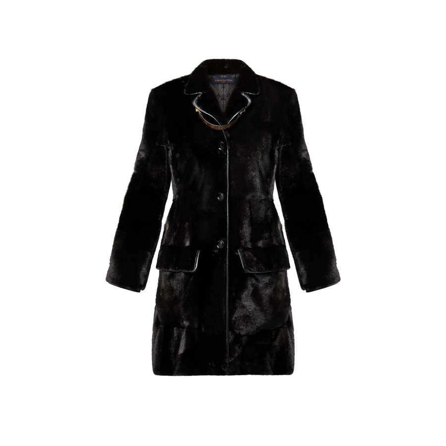 Women Louis Vuitton Coats And Jackets | Monogram Belt Mink Coat