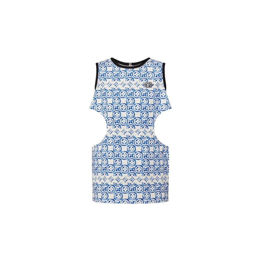 Women Louis Vuitton Dresses | Monogram Flower Tile Cut-Out Mini Dress