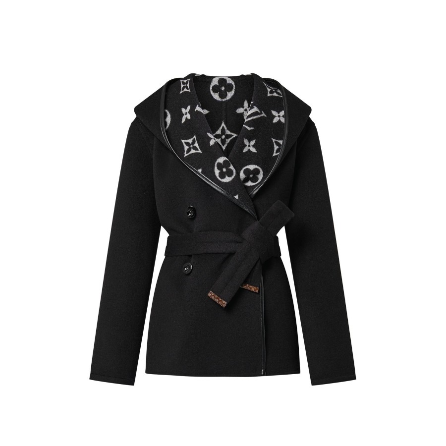 Women Louis Vuitton Coats And Jackets | Signature Short Hooded Wrap Coat