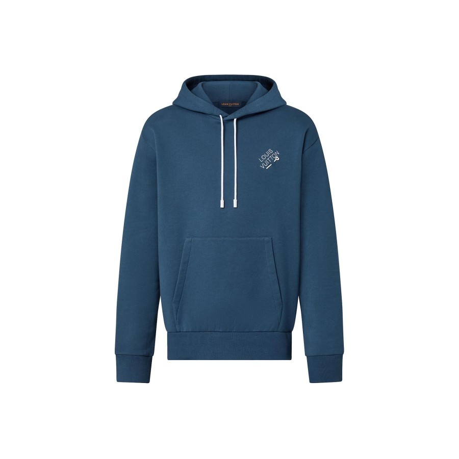 Men Louis Vuitton Knitwear And Sweatshirts | Embroidered Signature Cotton Hoodie