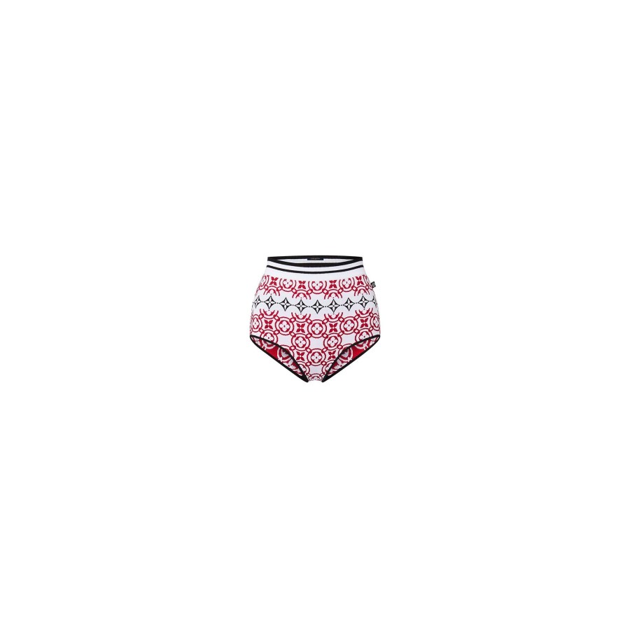 Women Louis Vuitton Skirts And Shorts | Monogram Flower Tile Jacquard Briefs Bright Red