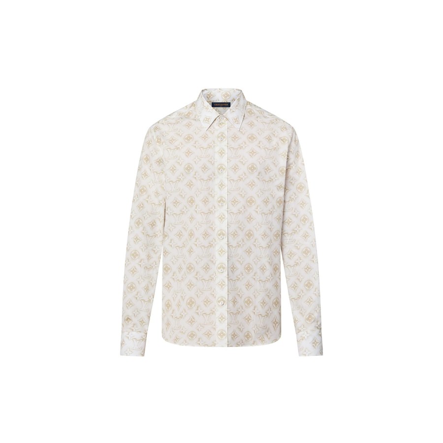 Men Louis Vuitton Shirts | Monogram Long-Sleeved Cotton Shirt